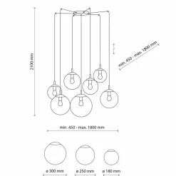 Best Grafitowe, szklane klosze na zwisach TK 5385 ESME GRAPHITE | Kaja Żyrandole Nowoczesne