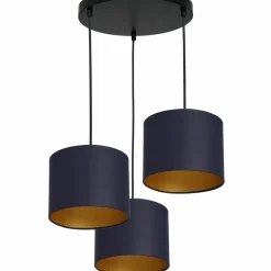 Outlet Granatowa lampa wisząca, trzy punkty świetlne LX 3570 z serii ARDEN Żyrandole Nowoczesne
