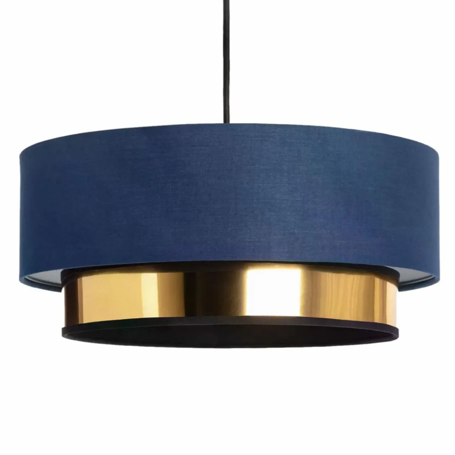 Sale Granatowo-złota lampa wisząca do sypialni ABR-LWT-E27 TESUTTO | Kaja Żyrandole Nowoczesne