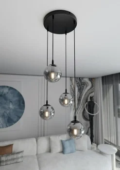 Outlet Gustowna lampa wisząca z regulacją wysokości 712/4PREM | Kaja Żyrandole Nowoczesne