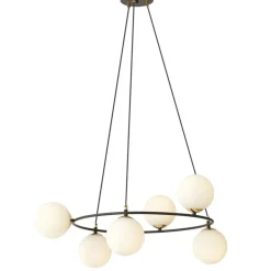 Best Sale Gustowna lampa wisząca ze złotymi podkloszami 1295/6 z serii AZURA Żyrandole Nowoczesne