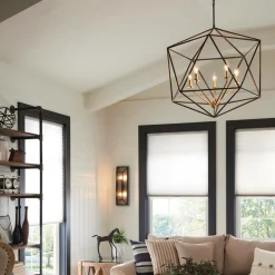 Shop Gustowna lampa wisząca, ze złotem HK-ASTRID-5P z serii ASTRID Żyrandole Nowoczesne