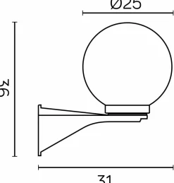 Sklep Kaja Gustowny kinkiet ścienny, nad podjazd K 3012/1/KD 250 z serii KULE | Kaja Oświet