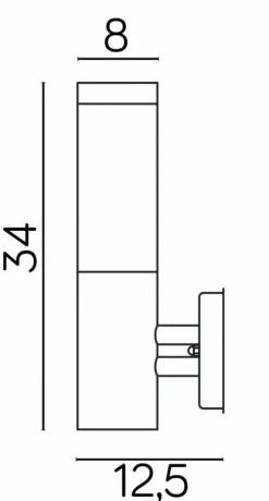 Sklep Kaja Gustowny kinkiet elewacyjny, SS802-A BL z serii INOX KWADRAT | Kaja Oświe