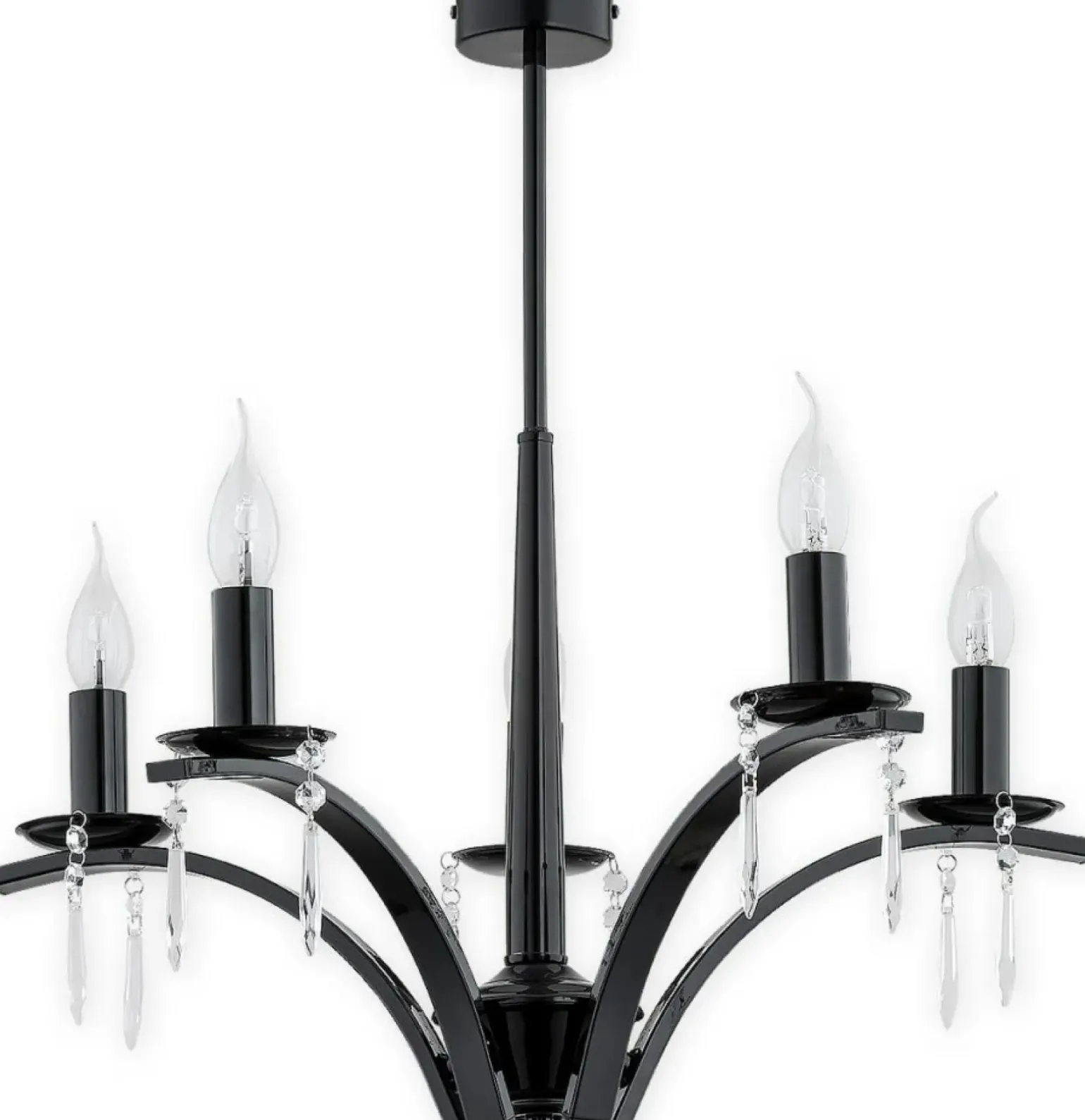 Sklep Kaja Gustowny żyrandol z czarnym połyskiem O2865 W5 CZA | Kaja Oświetlenie