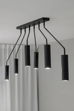 Cheap Industrialna, czarna lampa sufitowa do salonu 108508 z serii RAMUS Żyrandole Nowoczesne