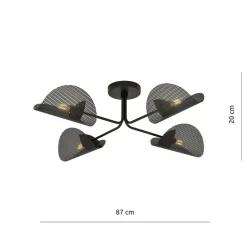 Store Industrialna, czarna lampa sufitowa 1171/4 GOMEZ | Kaja Oświetlenie Żyrandole Nowoczesne