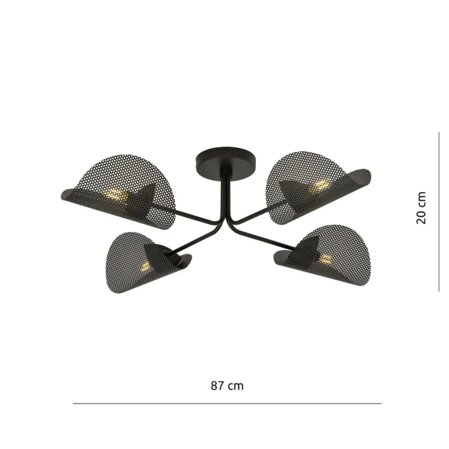 Store Industrialna, czarna lampa sufitowa 1171/4 GOMEZ | Kaja Oświetlenie Żyrandole Nowoczesne