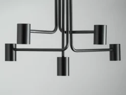 Cheap Industrialna, czarna lampa sufitowa do salonu SIG 33422 z serii LUIS Żyrandole Nowoczesne