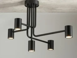 Cheap Industrialna, czarna lampa sufitowa do salonu SIG 33422 z serii LUIS Żyrandole Nowoczesne