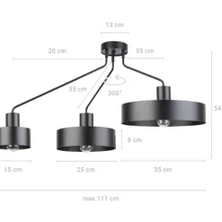 Cheap Industrialna, metalowa lampa sufitowa do salonu SIG 31533 JUMBO Żyrandole Nowoczesne