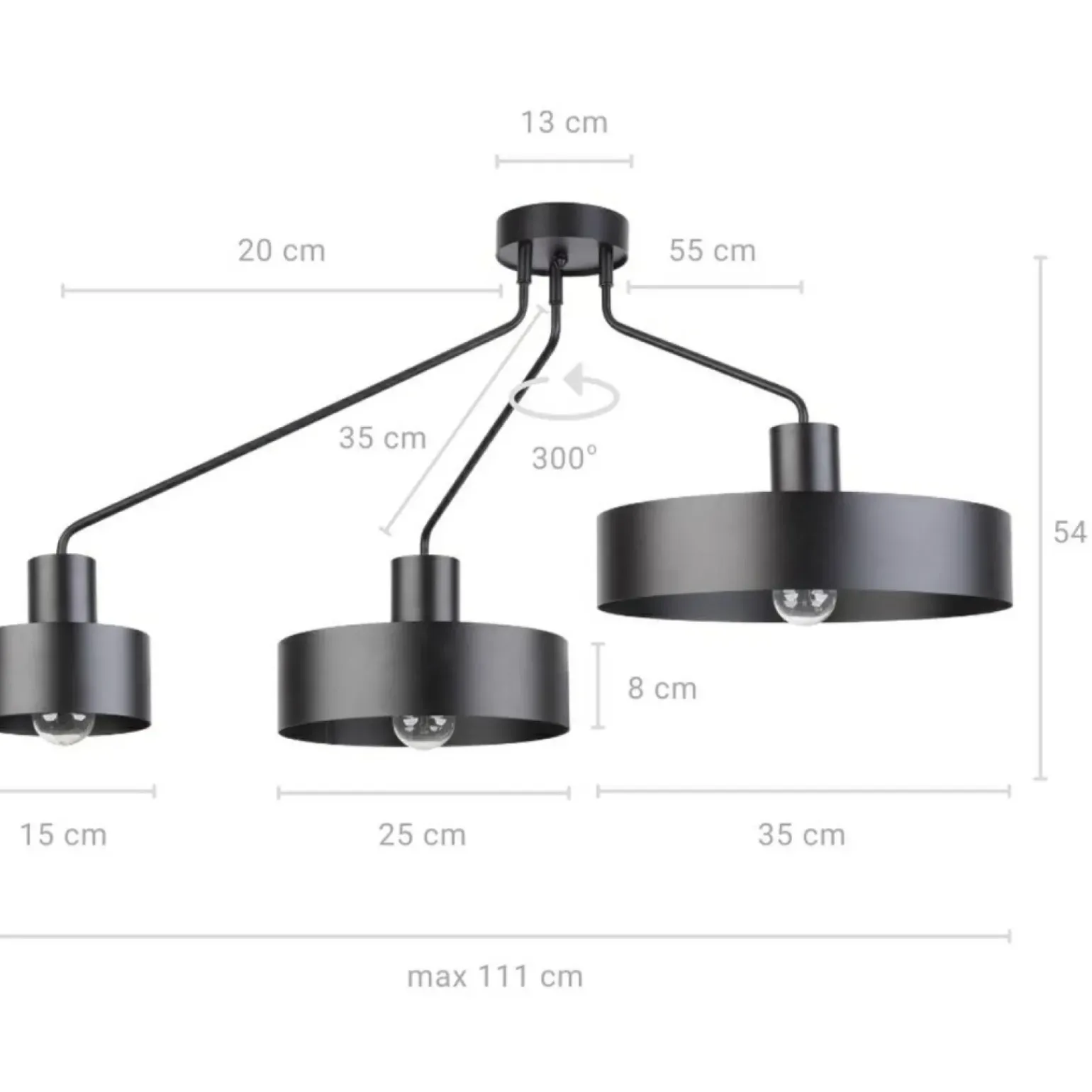 Cheap Industrialna, metalowa lampa sufitowa do salonu SIG 31533 JUMBO Żyrandole Nowoczesne