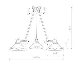 Cheap Industrialna, regulowana, czarna lampa sufitowa 9142 | Kaja Żyrandole Nowoczesne