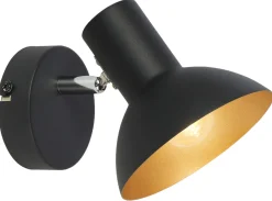 Sklep Kaja Industrialny, czarno-złoty kinkiet 91-63410 DISO | Kaja Oświetlenie