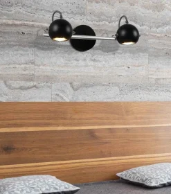 Sklep Kaja Industrialny kinkiet do łazienki K-8002/2 BK SALVA BLACK | Kaja