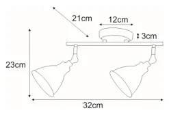 Sklep Kaja Industrialny kinkiet K-8005-2 WH WATSO WHITE | Kaja Oświetlenie