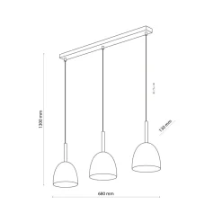 New Industrialny zwis do nowoczesnego salonu TK 4871 z serii NORD | Kaja Żyrandole Nowoczesne