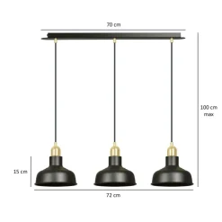 Best Sale Industrialny zwis ze złotymi dodatkami 1042/3 IBOR | Kaja Oświetlenie Żyrandole Nowoczesne