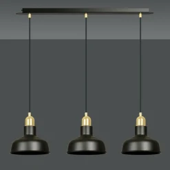 Best Sale Industrialny zwis ze złotymi dodatkami 1042/3 IBOR | Kaja Oświetlenie Żyrandole Nowoczesne