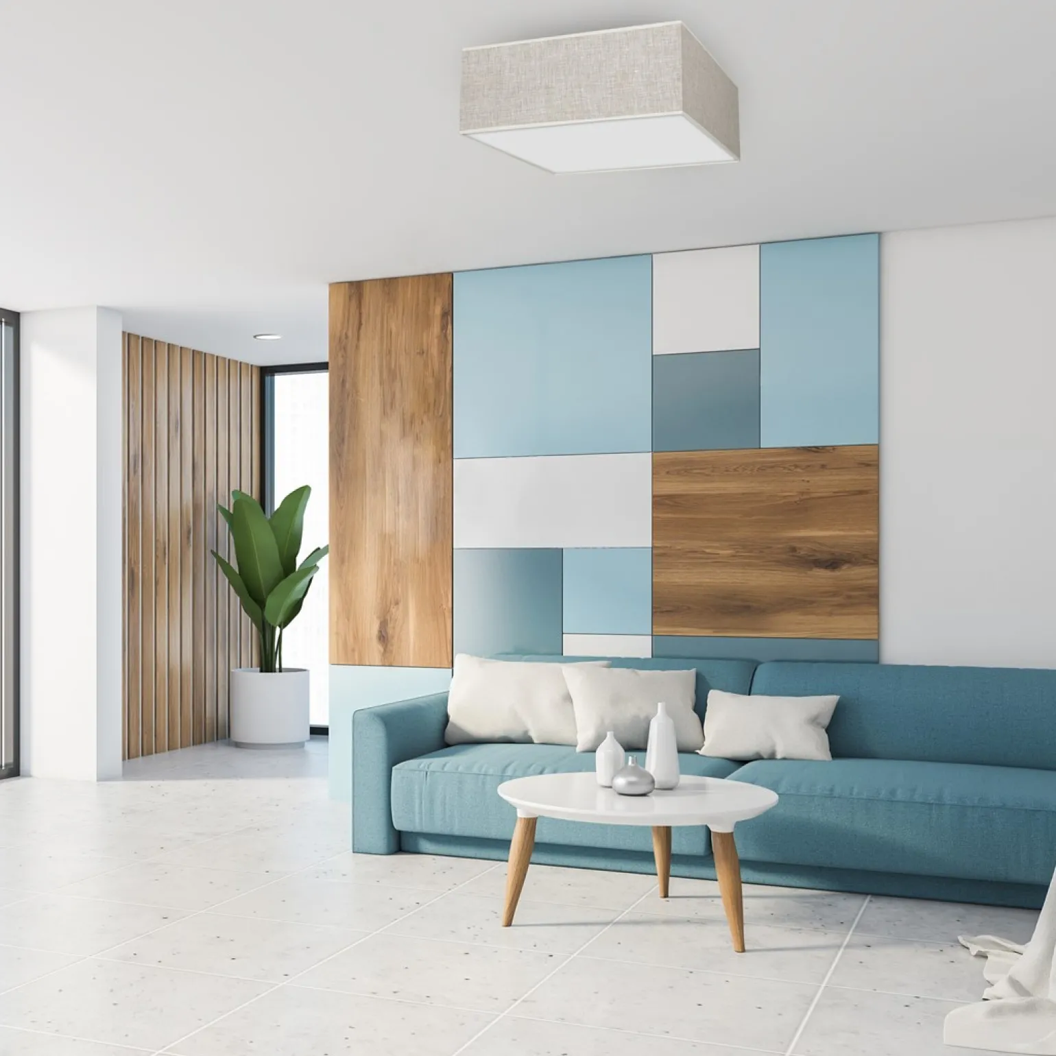 Sklep Kaja Jasny plafon, lampa sufitowa, kształt kwadratu MLP7496 z serii LINO | Kaja Oświe