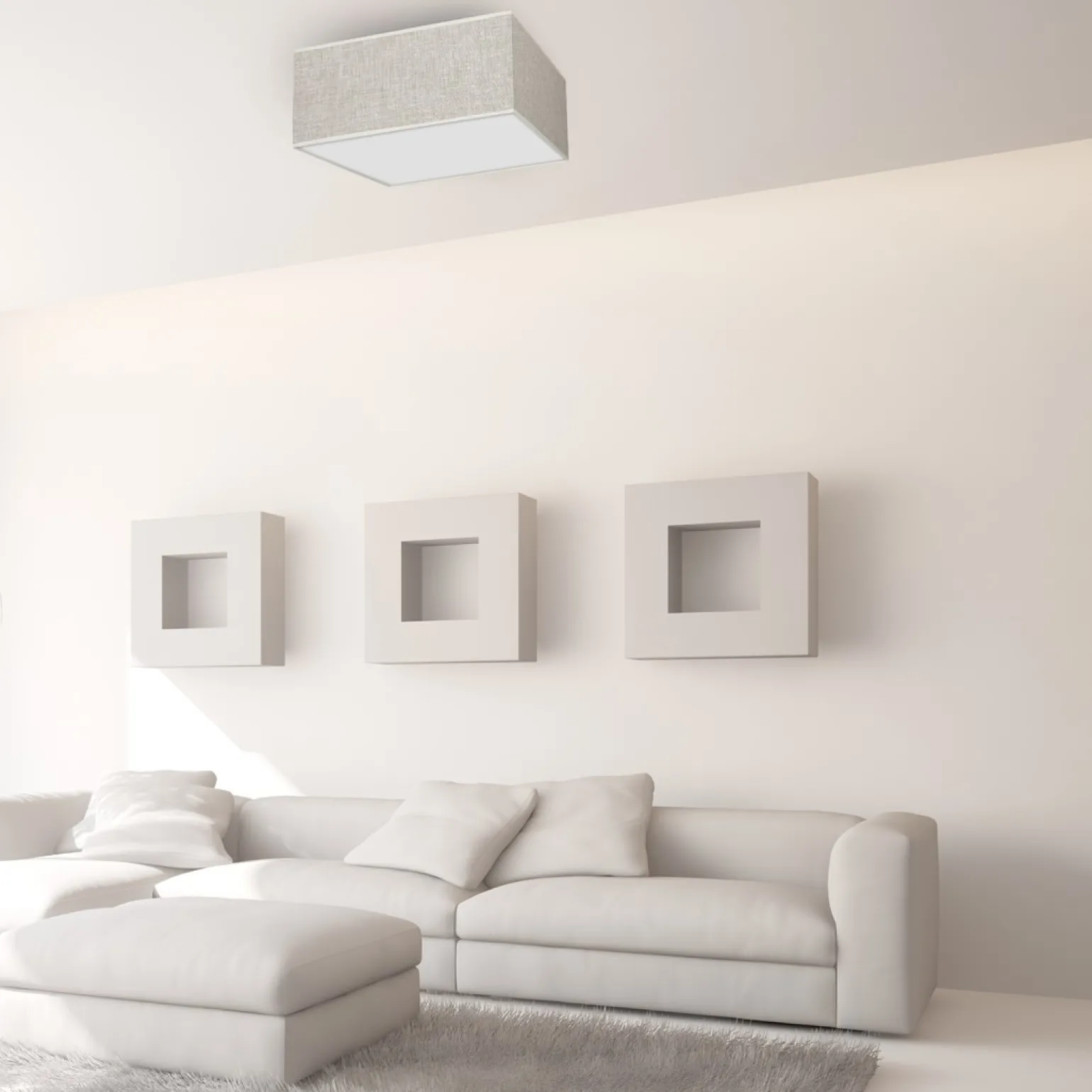 Sklep Kaja Jasny plafon, lampa sufitowa, kształt kwadratu MLP7496 z serii LINO | Kaja Oświe