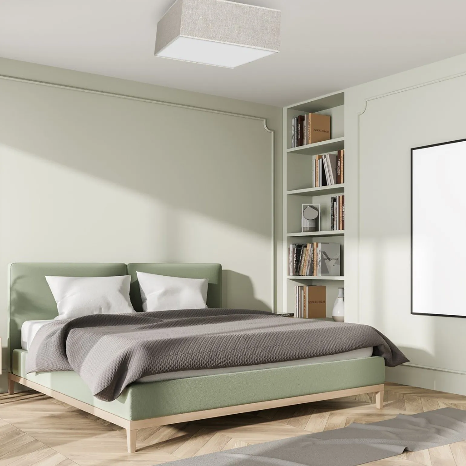 Sklep Kaja Jasny plafon, lampa sufitowa, kształt kwadratu MLP7496 z serii LINO | Kaja Oświe