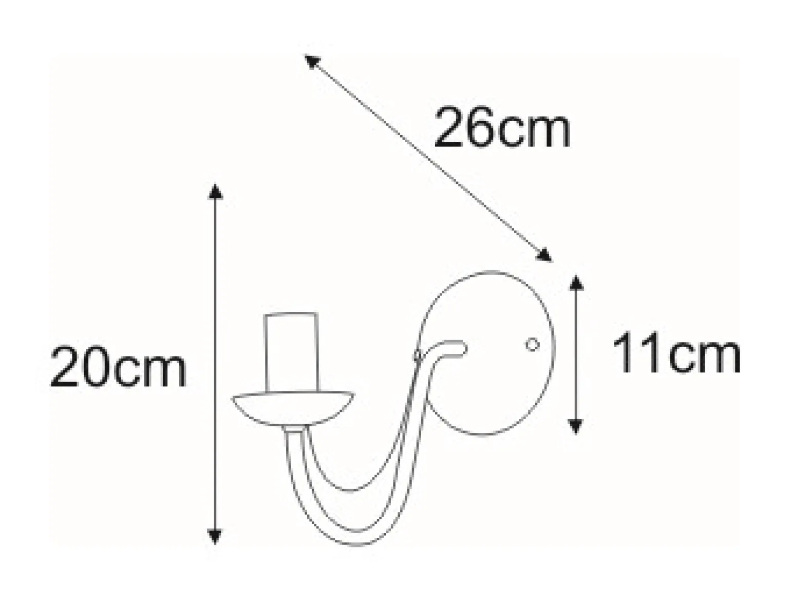 Sklep Kaja Jednoramienna, świecznikowa lampa ścienna K-3993 BARTEZ | Kaja