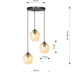 Discount Kaskada ciepłych kloszy do salonu 681/3PREM ISTAR PREMIUM | Kaja Żyrandole Nowoczesne
