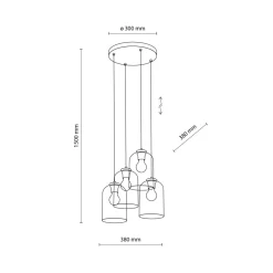 Store Kaskada kolorowych kloszy do salonu TK 10301 MOLLY | Kaja Oświetlenie Żyrandole Nowoczesne
