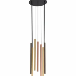 Cheap Kaskada różnokolorowych tub na okrągłej postawie 10704 LASER | Kaja Żyrandole Nowoczesne