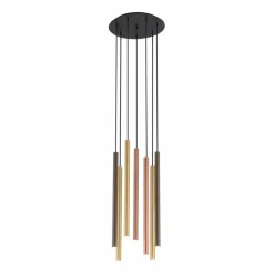 Cheap Kaskada różnokolorowych tub na okrągłej postawie 10704 LASER | Kaja Żyrandole Nowoczesne