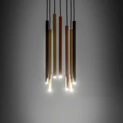 Cheap Kaskada różnokolorowych tub na okrągłej postawie 10704 LASER | Kaja Żyrandole Nowoczesne