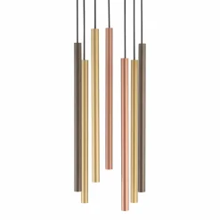 Cheap Kaskada różnokolorowych tub na okrągłej postawie 10704 LASER | Kaja Żyrandole Nowoczesne