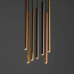 Cheap Kaskada różnokolorowych tub na okrągłej postawie 10704 LASER | Kaja Żyrandole Nowoczesne