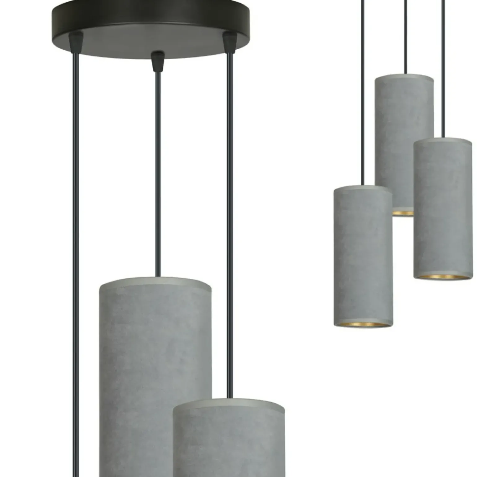 Outlet Kaskada wąskich abażurów, do sypialni 1060/3PREM BENTE PREMIUM | Kaja Żyrandole Nowoczesne