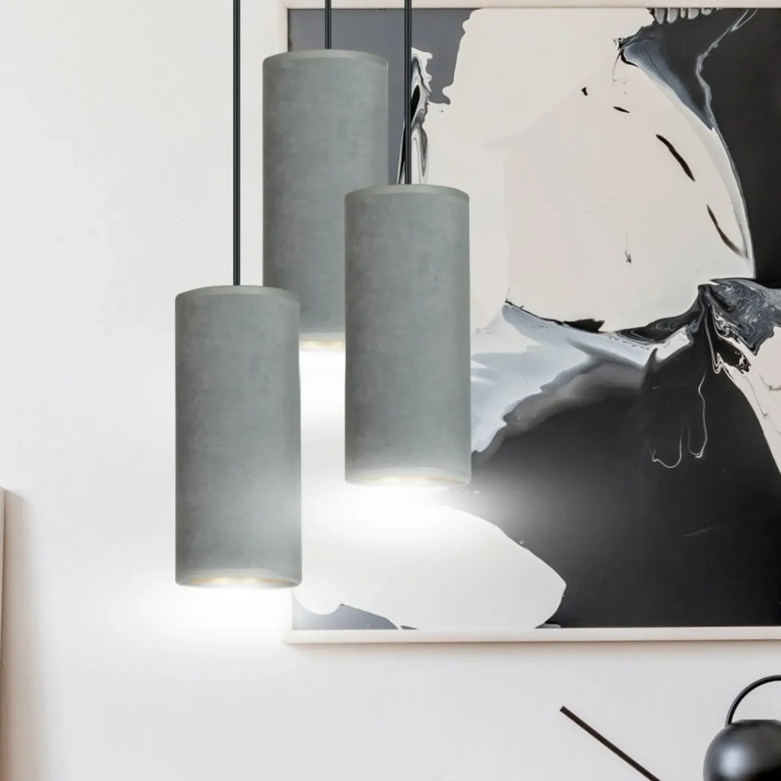 Outlet Kaskada wąskich abażurów, do sypialni 1060/3PREM BENTE PREMIUM | Kaja Żyrandole Nowoczesne