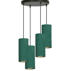 Outlet Kaskada zielonych abażurów na zwisach 1058/4PREM BENTE PREMIUM | Kaja Żyrandole Nowoczesne