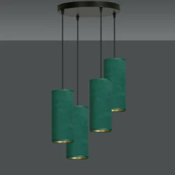 Outlet Kaskada zielonych abażurów na zwisach 1058/4PREM BENTE PREMIUM | Kaja Żyrandole Nowoczesne