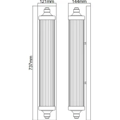Sklep Kaja Kinkiet owany, ryflowane szkło FE-PAULSON-W4 z serii PAULSON