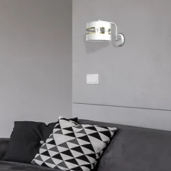 Sklep Kaja Kinkiet ścienny do sypialni, biało-złoty MLP7345 z serii ULTIMO | Kaja Oświetlen