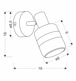Sklep Kaja Kinkiet ścienny w kolorze czerni, klosz 91-13415 z serii YUKI | Kaja Oświetlenie