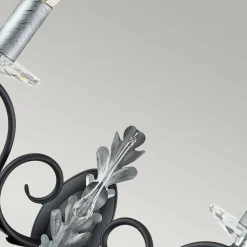 Sklep Kaja Kinkiet ścienny z ozdobnym liściem AML2-BLK-SILVER z serii AMARILLI