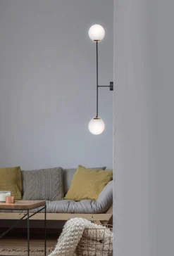 Sklep Kaja Kinkiet czarno-biało-złoty na dwie żarówki K-4917 ISLA | Kaja