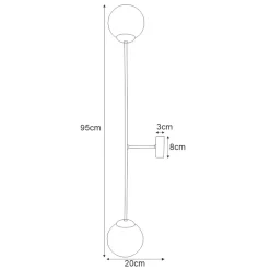 Sklep Kaja Kinkiet czarno-biało-złoty na dwie żarówki K-4917 ISLA | Kaja