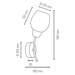 Sklep Kaja Kinkiet drewniany z białym kloszem 8320174 PARMA WOOD | Kaja