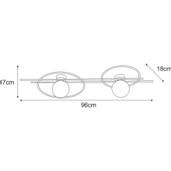 Sklep Kaja Kinkiet dwoma okręgami i kloszami o średnicy 14cm K-5347 z serii CORSA
