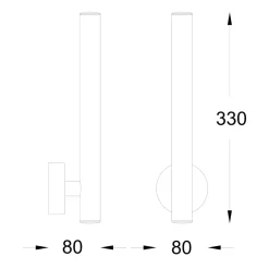 Sklep Kaja Kinkiet dwukierunkowa wąska tuba W0461-02B-F7F7 LOYA | Kaja