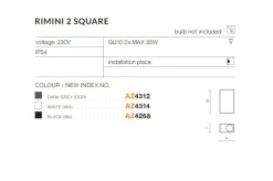 Sklep Kaja Kinkiet elewacyjny dwukierunkowy AZ4268 RIMINI | Kaja