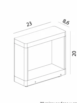 Sklep Kaja Kinkiet elewacyjny, wbudowany LED o mocy 9W FLS-K100 z serii FORM | Kaja Oświetl
