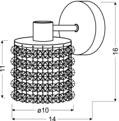 Sklep Kaja Kinkiet glamour z kloszem z kryształków 21-08421 ROYAL | Kaja